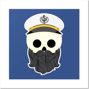 Bearded Sailor Skull Posters and Art